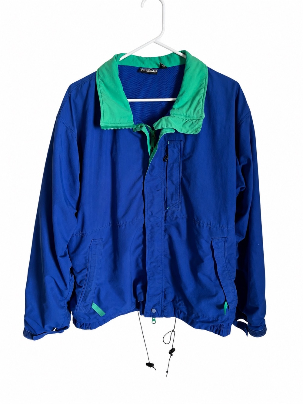 Patagonia Vintage Blue and Green Windbreaker Jacket size XL